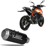 Uncatalysed Exhaust System Without Sound Certification Mk3 Carbon - Mivv Compatible With Ktm 125 Duke (2017-2020)