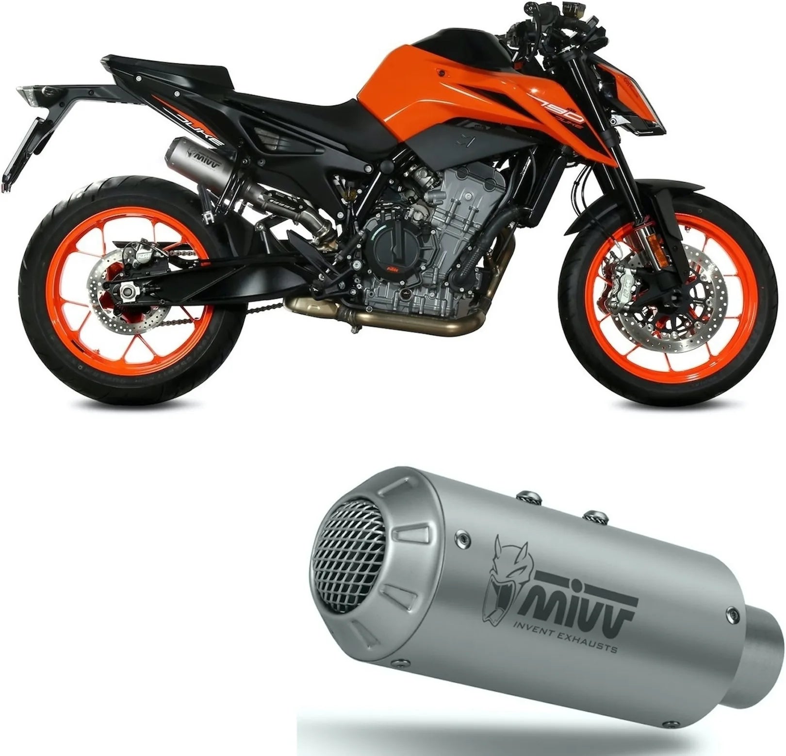 Tubo De Escape Sin Catalizador Y Sin Homologación Acústica Mk3 Acero - Mivv Compatible Con Ktm 790 Duke (2018-2020)