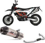 Tubo De Escape Con Catalizador Y Homologación Acústica Oval Titano Carbono - Mivv Compatible Con Ktm 690 Smc R (2020-2024)