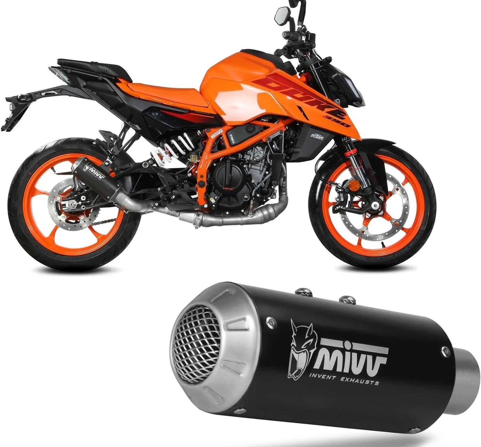 Tubo De Escape Sin Catalizador Y Sin Homologación Acústica Mk3 Acero Negro - Mivv Compatible Con Ktm 125 Duke (2024)