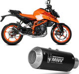 Uncatalysed Exhaust System Without Sound Certification Mk3 Steel Black - Mivv Compatible With Ktm 125 Duke (2024)