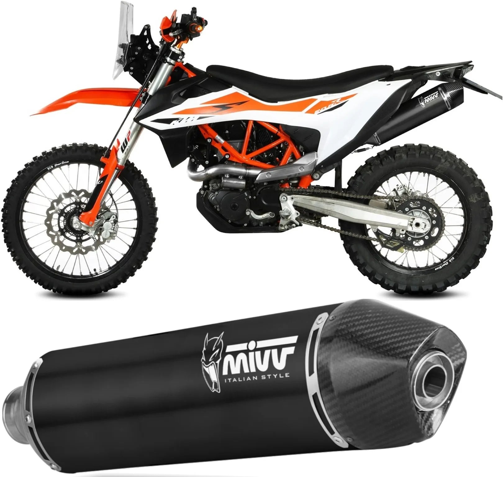 Tubo De Escape Sin Catalizador Y Sin Homologación Acústica Str1 Acero Negro - Mivv Compatible Con Ktm 690 Smc R (2021-2024)