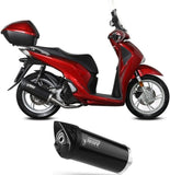 Sistema De Escape Completo Sin Catalizador Y Sin Homologación Acústica Mover Acero Negro - Mivv Compatible Con Honda Sh 150 (2017-2019)