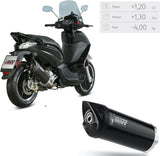 Tubo De Escape Sin Catalizador Y Sin Homologación Acústica Mover Acero Negro - Mivv Compatible Con Piaggio Beverly 300 (2010-2020)