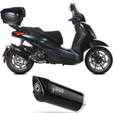 Tubo De Escape Sin Catalizador Y Sin Homologación Acústica Mover Acero Negro - Mivv Compatible Con Piaggio Beverly 300 (2021-2024)