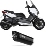 Tubo De Escape Sin Catalizador Y Sin Homologación Acústica Mover Acero Negro - Mivv Compatible Con Yamaha X-Max 400 (2013-2016)
