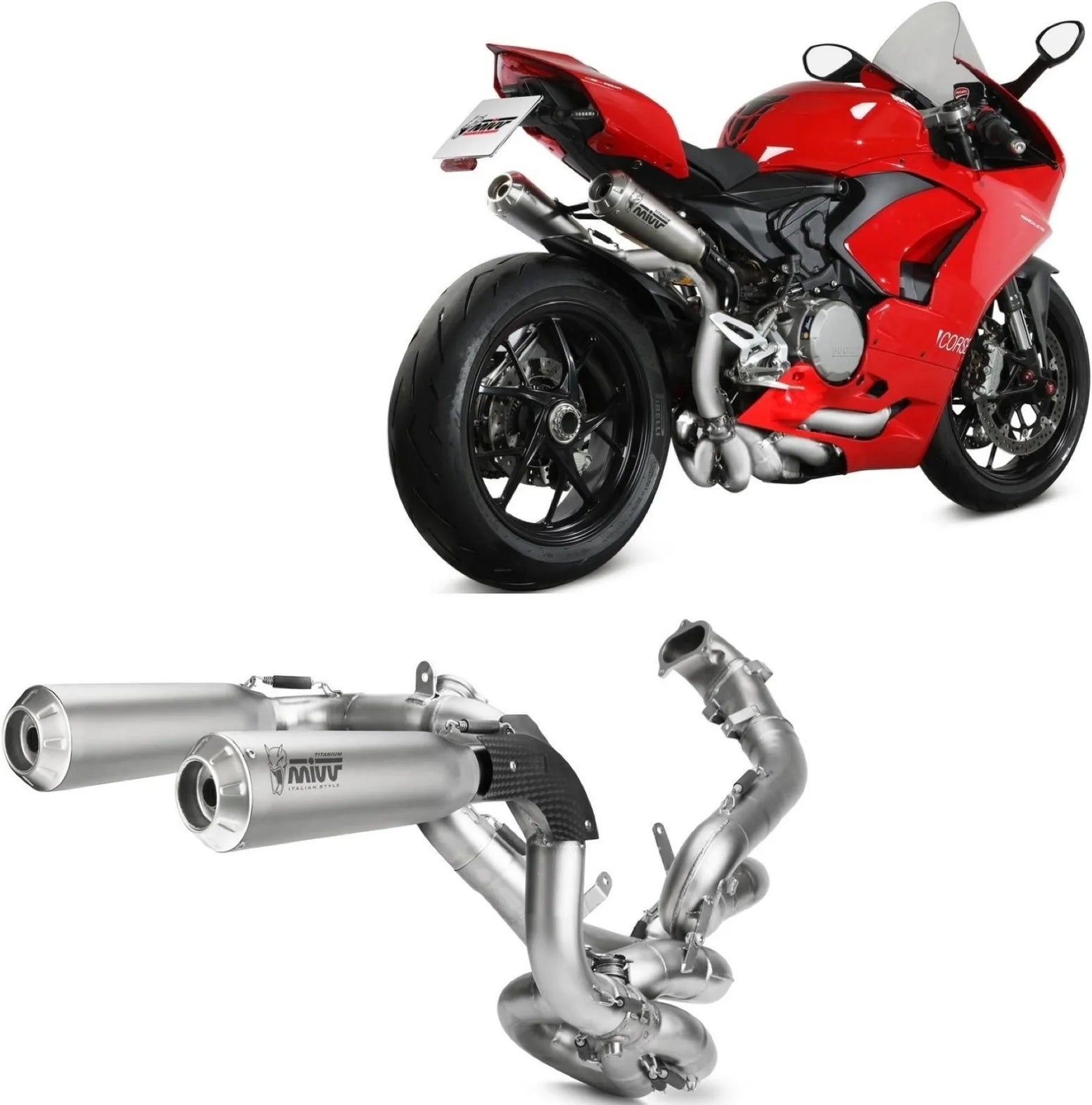 Sistema De Escape Completo Sin Catalizador Y Sin Homologación Acústica X-M1 Titano - Mivv Compatible Con Ducati Panigale V2 (2020-2024)