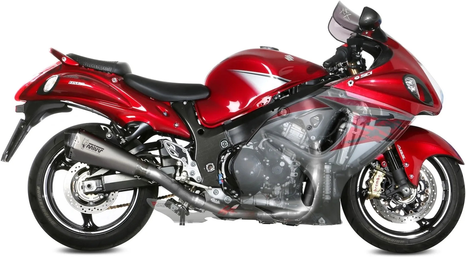Sistema De Escape Completo Sin Catalizador Y Sin Homologación Acústica Delta Race Full Titano Carbono - Mivv Compatible Con Suzuki Gsx-R 1300 Hayabusa (2008-2017)