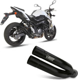 Tubo De Escape Sin Catalizador Y Sin Homologación Acústica Double Gun Acero Negro - Mivv Compatible Con Suzuki Gsr 750 (2011-2016)