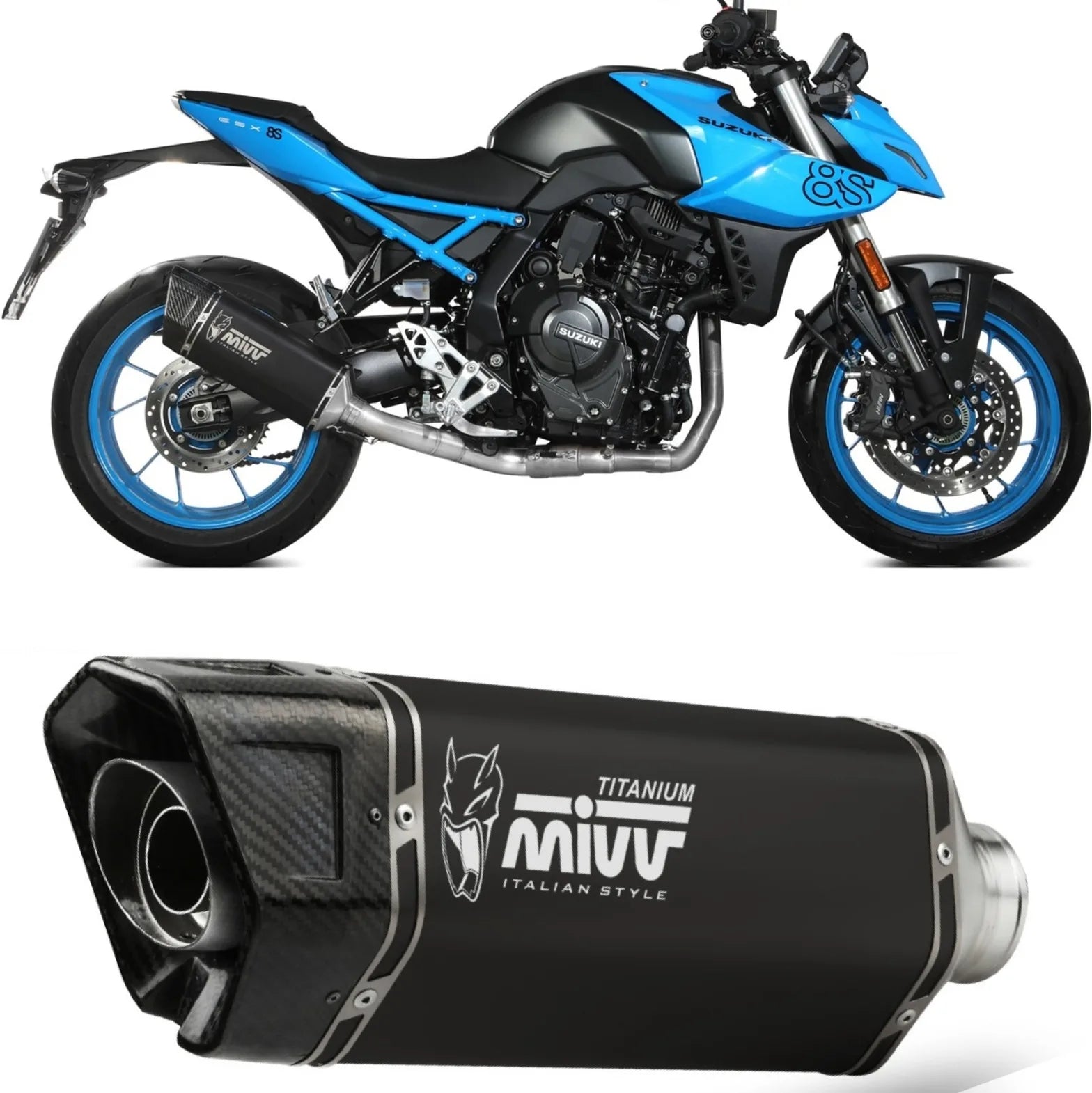 Sistema De Escape Completo Sin Catalizador Y Sin Homologación Acústica Sr-1 Acero Negro - Mivv Compatible Con Suzuki Gsx 8S (2022-2024)