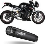 Tubo De Escape Sin Catalizador Y Sin Homologación Acústica X-M5 Acero Negro Carbono - Mivv Compatible Con Triumph Street Triple 765 R (2017-2022)