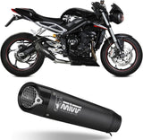Uncatalysed Exhaust System Without Sound Certification X-M5 Steel Black Carbon - Mivv Compatible With Triumph Street Triple 765 R (2017-2022)