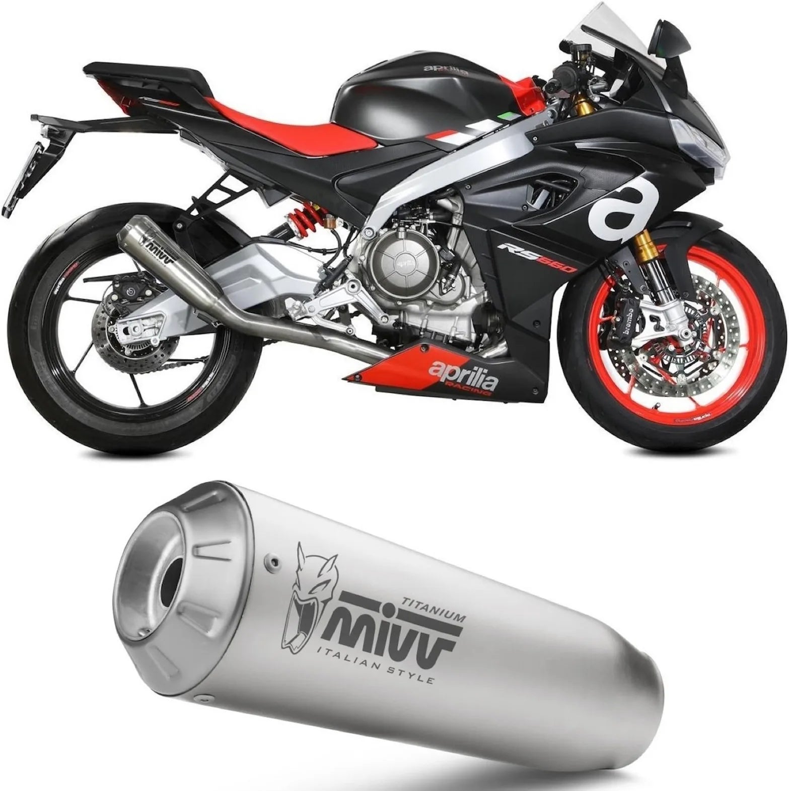 Sistema De Escape Completo Sin Catalizador Y Sin Homologación Acústica X-M1 Titano - Mivv Compatible Con Aprilia Tuono 660 (2021-2024)