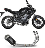 Sistema De Escape Completo Sin Catalizador Y Sin Homologación Acústica Mk3 Carbono - Mivv Compatible Con Yamaha Fz-07 (2014-2024)