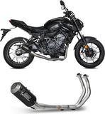 Complete Exhaust System Without Catalytic Converter And Without Sound Certification Mk3 Carbon - Mivv Compatible With Yamaha Mt-07 (2014-2024)