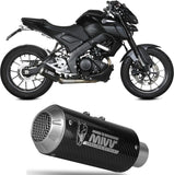 Sistema De Escape Completo Sin Catalizador Y Sin Homologación Acústica Mk3 Carbono - Mivv Compatible Con Yamaha Mt-125 (2020-2024)