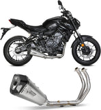 Sistema De Escape Completo Sin Catalizador Y Sin Homologación Acústica Delta Race Acero Carbono - Mivv Compatible Con Yamaha Fz-07 (2021-2024)