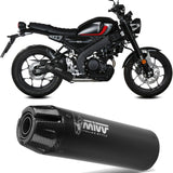 Sistema De Escape Completo Sin Catalizador Y Sin Homologación Acústica Hr-1 Acero Negro Carbono - Mivv Compatible Con Yamaha Xsr 125 (2022-2024)
