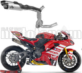 Sistema De Escape Completo Sin Catalizador Y Sin Homologación Acústica Round Competition Titanio Fondo Carby - Arrow Special Parts Compatible Con Ducati Panigale V2 / S (2025-2026)