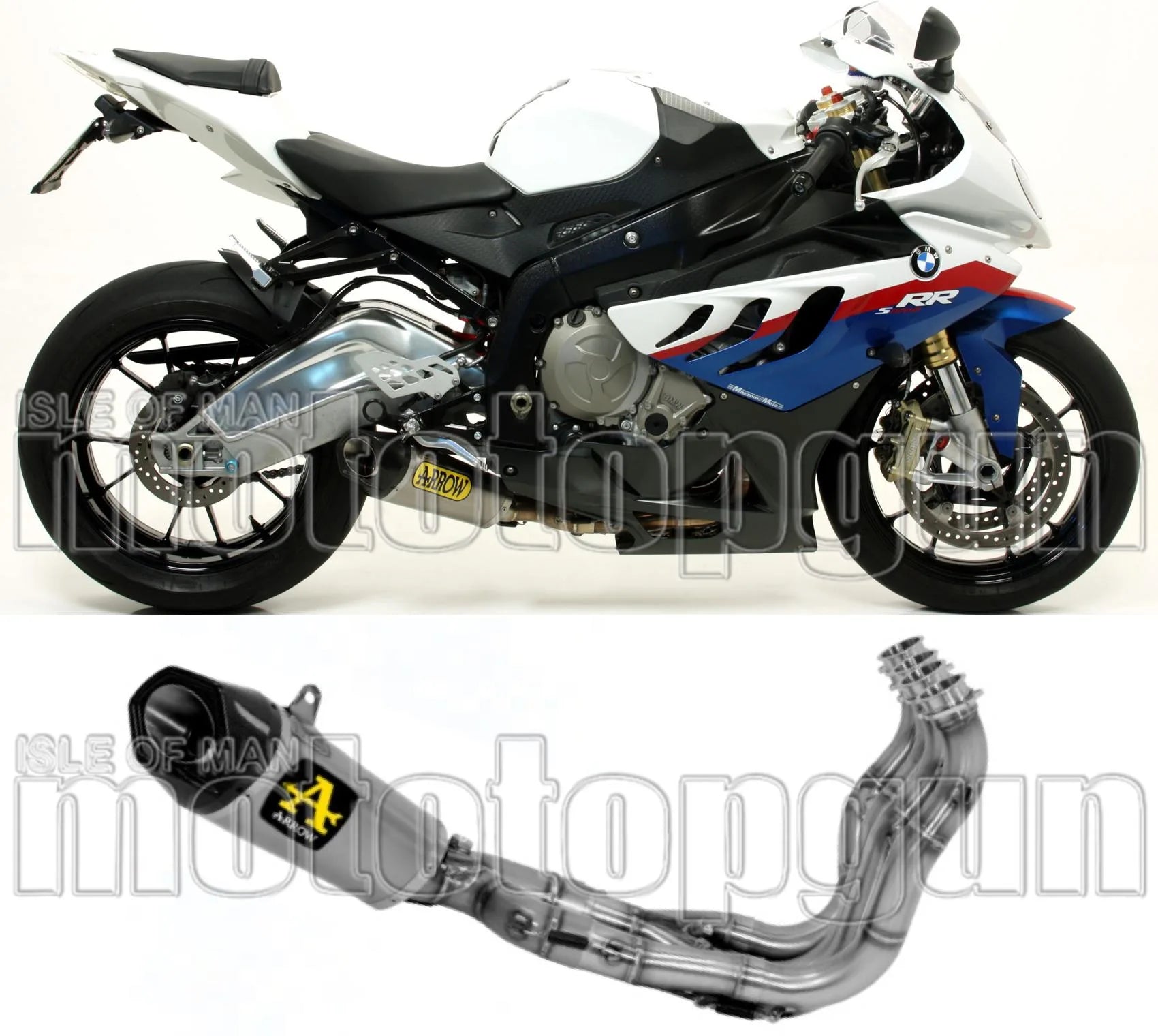 Sistema De Escape Completo Sin Catalizador Y Sin Homologación Acústica Works Competition Evo Titanio Carbono - Arrow Special Parts Compatible Con Bmw S 1000 Rr (2009-2014)