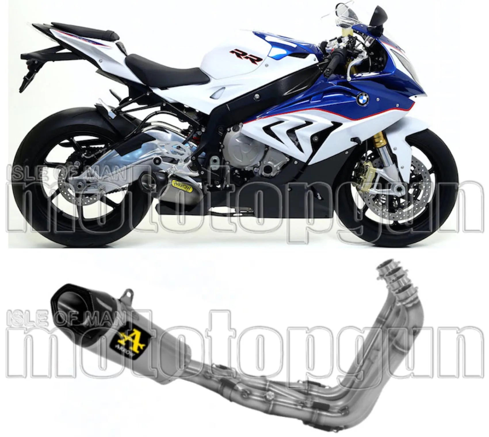 Sistema De Escape Completo Sin Catalizador Y Sin Homologación Acústica Works Competition Basso Titanio Carbono - Arrow Special Parts Compatible Con Bmw S 1000 Rr (2015-2018)