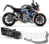 Sistema De Escape Completo Sin Catalizador Y Sin Homologación Acústica Pista Titanio Negro Carbono - Arrow Special Parts Compatible Con Bmw M 1000 R (2023-2024)