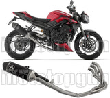 Sistema De Escape Completo Sin Catalizador Y Sin Homologación Acústica Veloce Aluminio Negro Carbono - Arrow Special Parts Compatible Con Triumph Street Triple 765 Rs (2023-2024)
