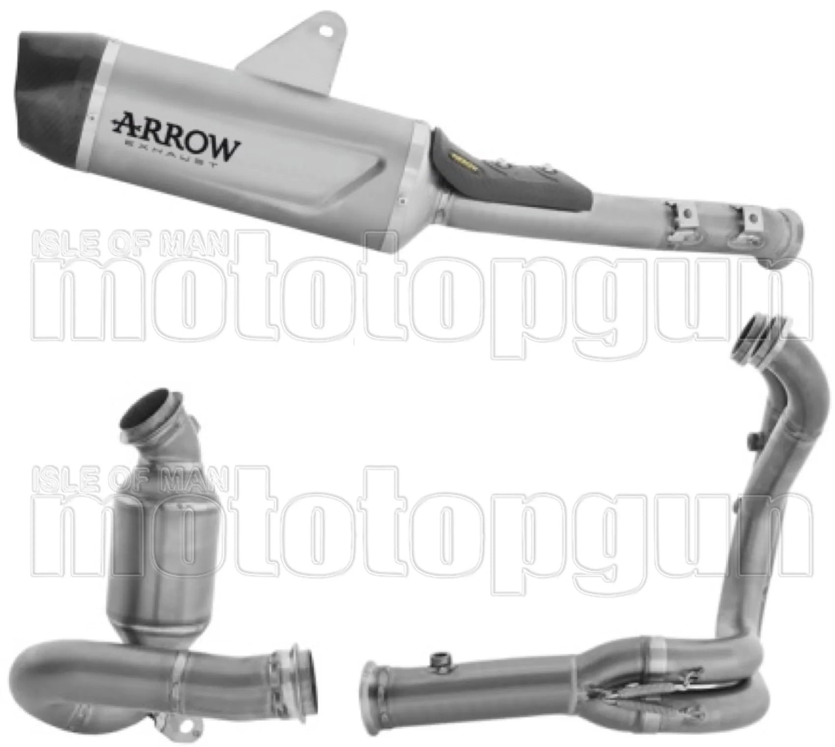 Sistema De Escape Completo Sin Catalizador Y Con Homologación Acústica Indy-Race Evo Cuerpo De Titanio Y Tapa De Carbono - Arrow Special Parts Compatible Con Cfmoto 1000 Mt-X (2026)