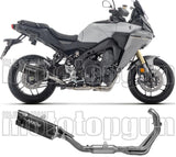 Sistema De Escape Completo Sin Catalizador Y Sin Homologación Acústica Indy-Race Evo Aluminio Negro Fondo Carby - Arrow Special Parts Compatible Con Yamaha Tracer 9 (2025-2026)