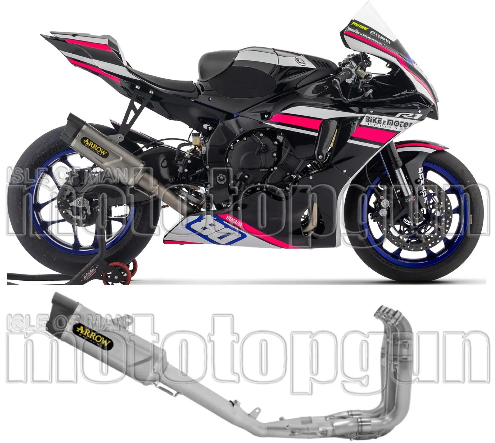 Sistema De Escape Completo Sin Catalizador Y Sin Homologación Acústica Indy-Race Evo Competition Titanio Fondo Carby - Arrow Special Parts Compatible Con Yamaha Yzf-R1 1000 (2025)