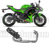 Sistema De Escape Completo Sin Catalizador Y Sin Homologación Acústica Indy-Race Evo Aluminio Negro Carbono - Arrow Special Parts Compatible Con Kawasaki Ninja 650 (2024-2026)