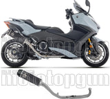 Sistema De Escape Completo Sin Catalizador Y Sin Homologación Acústica Indy-Race Titanio Negro Fondo Carby - Arrow Special Parts Compatible Con Yamaha T-Max 560 (2025-2026)