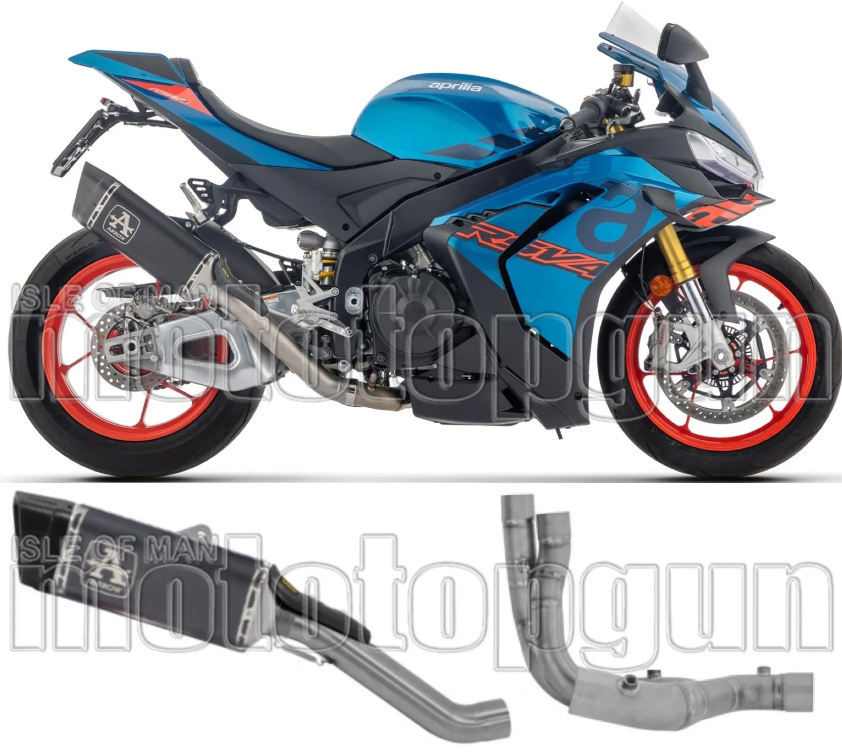 Sistema De Escape Completo Sin Catalizador Y Sin Homologación Acústica Pista Titanio Negro Fondo Carby - Arrow Special Parts Compatible Con Aprilia Tuono V4 1100 (2025-2026)