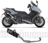 Sistema De Escape Completo Sin Catalizador Y Sin Homologación Acústica Pista Aluminio Negro Fondo Carby - Arrow Special Parts Compatible Con Yamaha T-Max 560 (2025-2026)