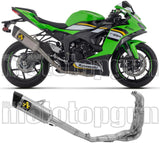 Sistema De Escape Completo Sin Catalizador Y Sin Homologación Acústica Pista Competition Full Titanio Carbono - Arrow Special Parts Compatible Con Kawasaki Zx 6R 636 (2024-2026)