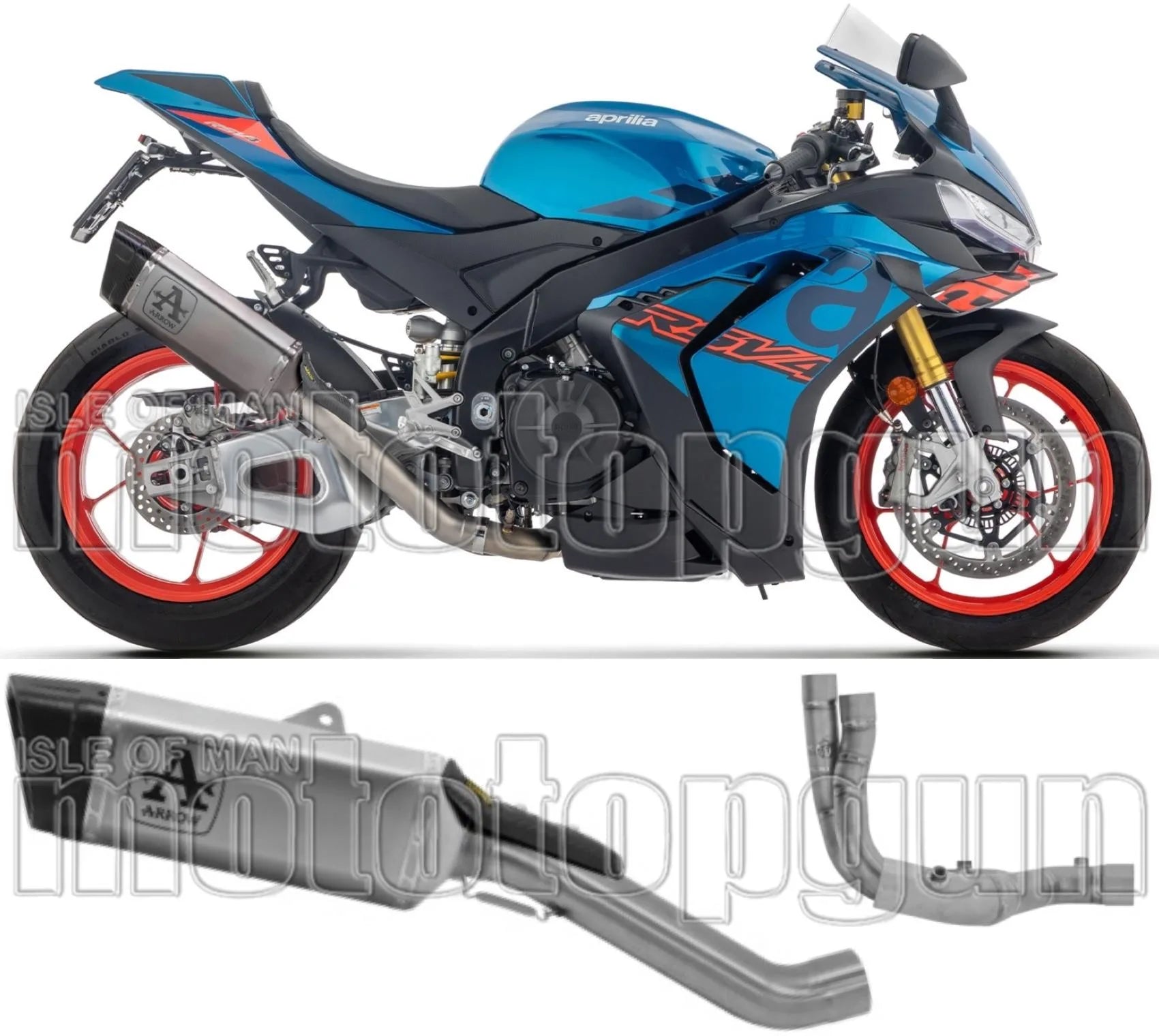 Sistema De Escape Completo Sin Catalizador Y Sin Homologación Acústica Pista Titanio Fondo Carby - Arrow Special Parts Compatible Con Aprilia Tuono V4 1100 (2025-2026)
