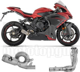 Sistema De Escape Completo Sin Catalizador Y Sin Homologación Acústica Pro-Race Cuerpo De Titanio Y Tapa De Titanio - Arrow Special Parts Compatible Con Mv Agusta F3 800 (2022-2026)