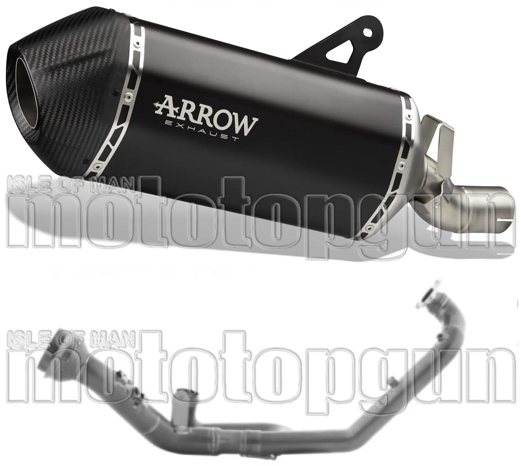 Sistema De Escape Completo Sin Catalizador Y Sin Homologación Acústica Sonora Aluminio Negro Fondo Carby - Arrow Special Parts Compatible Con Ktm 1290 Superadventure S (2021-2024)
