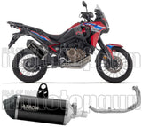 Sistema De Escape Completo Sin Catalizador Y Sin Homologación Acústica Sonora Titanio Negro Carbono - Arrow Special Parts Compatible Con Honda Crf 1100 L Africa Twin (2024-2026)