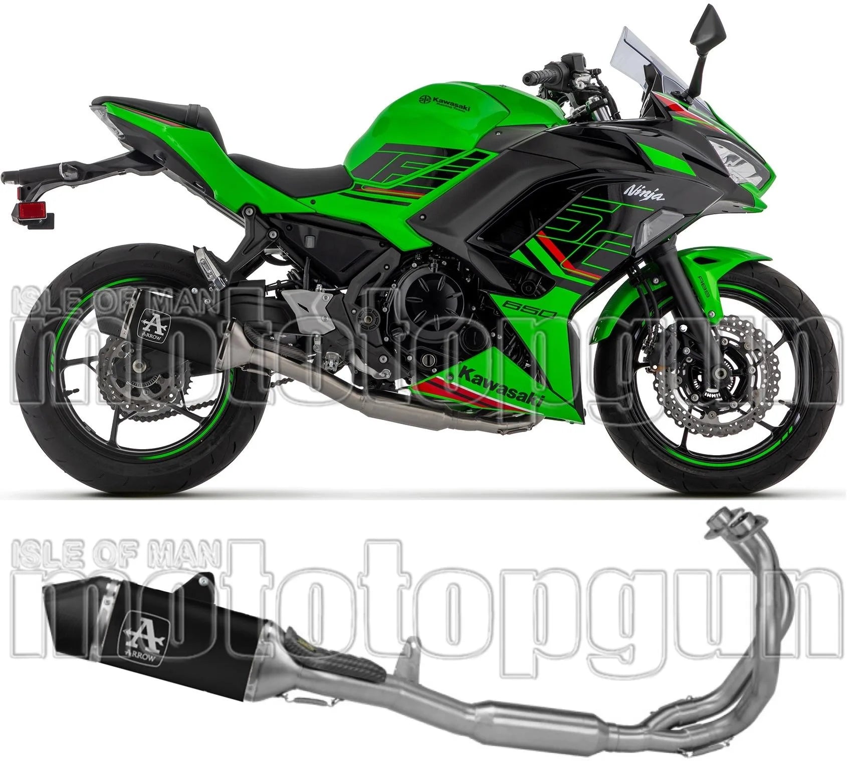 Sistema De Escape Completo Sin Catalizador Y Sin Homologación Acústica Veloce Aluminio Negro Carbono - Arrow Special Parts Compatible Con Kawasaki Ninja 650 (2024-2026)
