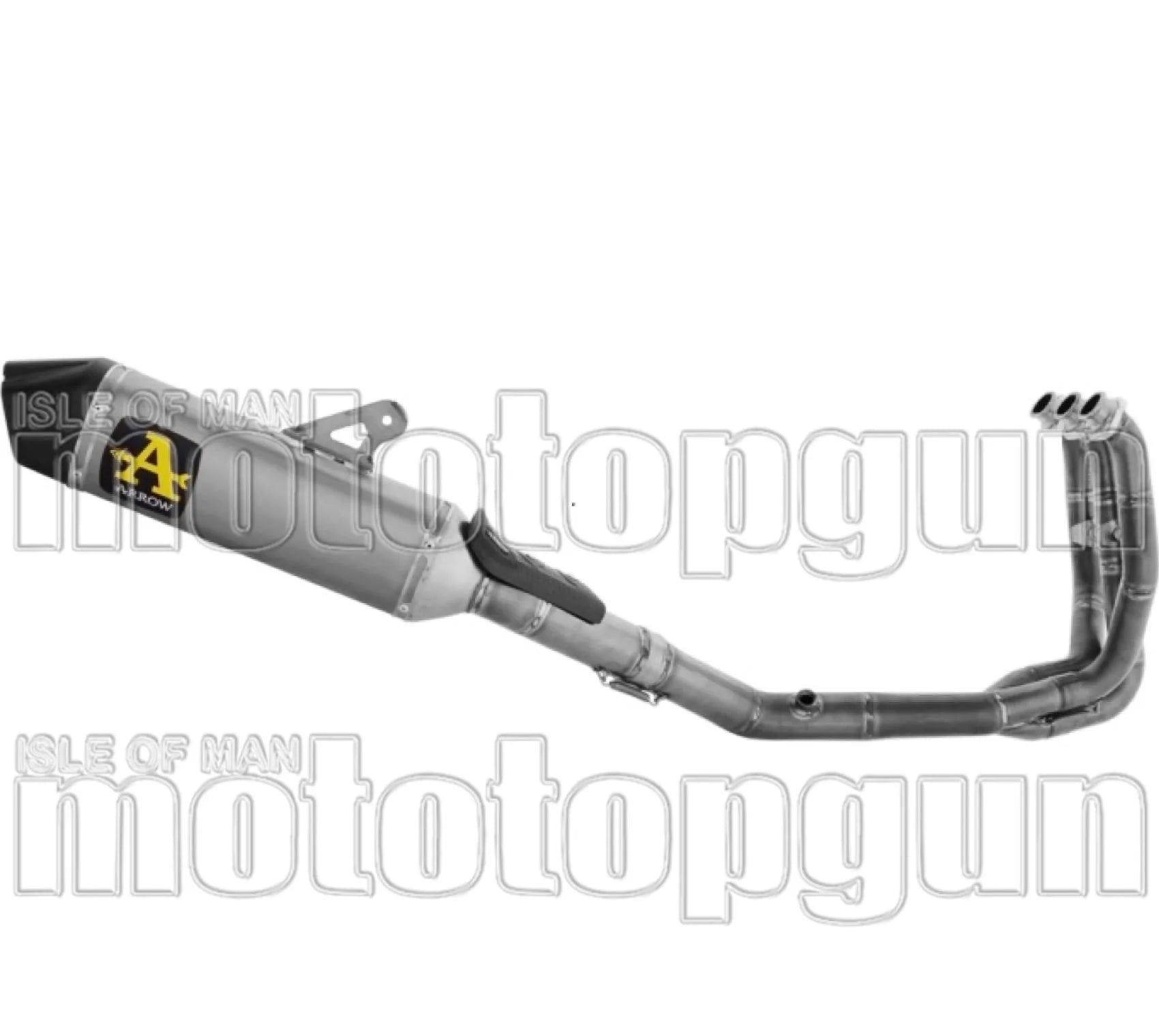 Sistema De Escape Completo Sin Catalizador Y Sin Homologación Acústica Veloce Competition Titanio Fondo Carby - Arrow Special Parts Compatible Con Triumph Daytona 660 (2024-2026)
