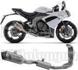 Sistema De Escape Completo Sin Catalizador Y Sin Homologación Acústica Veloce Titanio Carbono - Arrow Special Parts Compatible Con Triumph Daytona 660 (2024-2026)