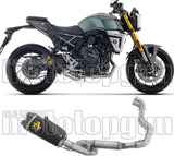 Complete Exhaust System Without Catalytic Converter And Without Sound Certification Works Black Stainless Steel Carby End Cap - Arrow Special Parts Compatible With Suzuki Gsx 8T (2025-2026)