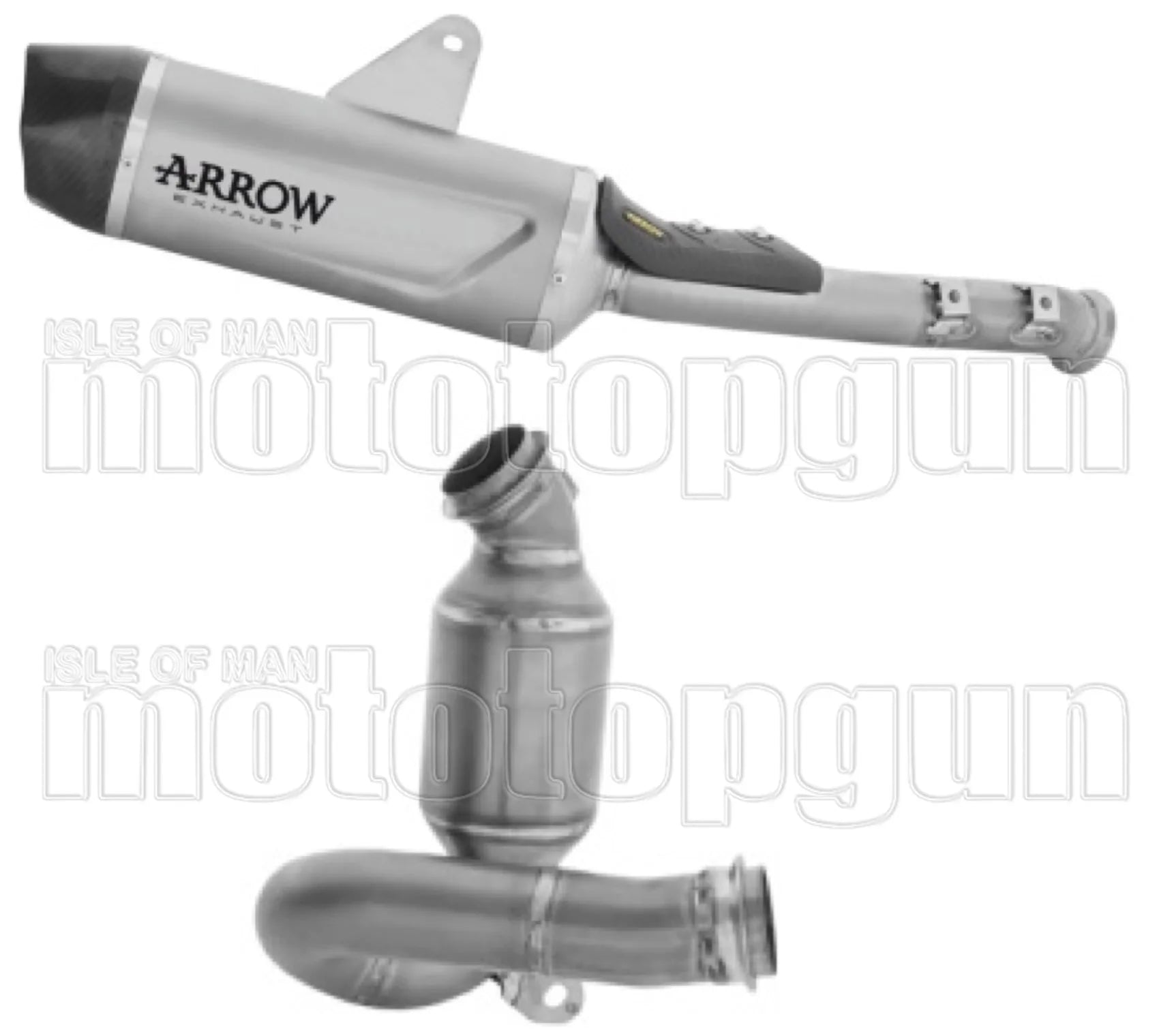 Tubo De Escape Sin Catalizador Y Con Homologación Acústica Indy-Race Evo Cuerpo De Titanio Y Tapa De Carbono - Arrow Special Parts Compatible Con Cfmoto 1000 Mt-X (2026)