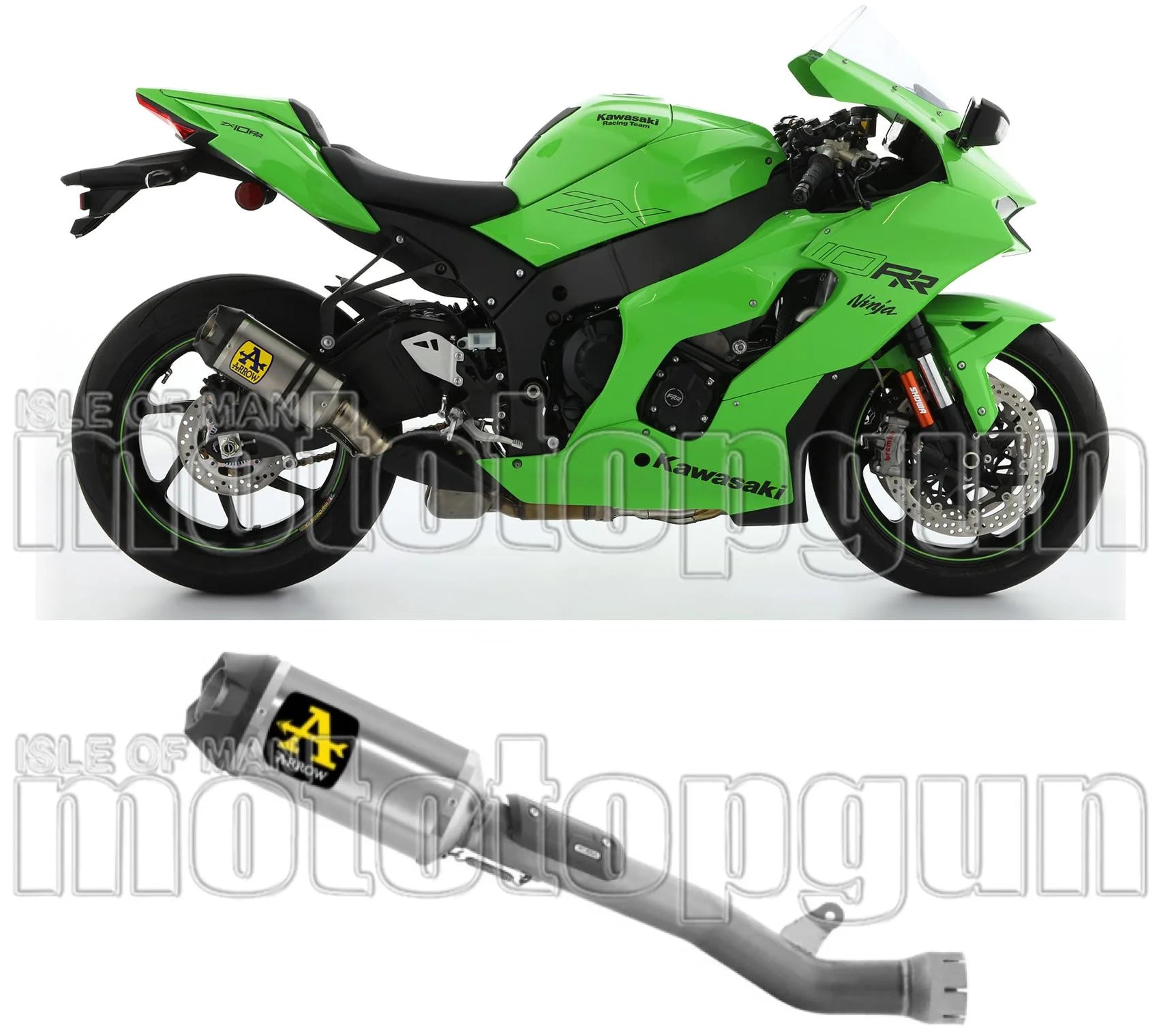 Tubo De Escape Sin Homologación Acústica Indy-Race Titanio Titanio - Arrow Special Parts Compatible Con Kawasaki Zx 10Rr (2021-2024)