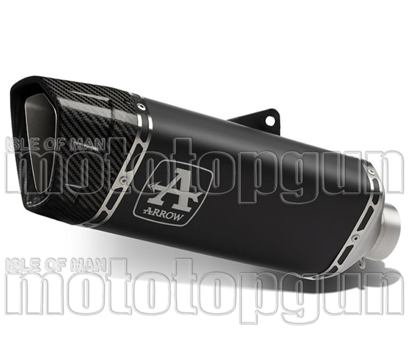 Exhaust Tip Without Sound Certification Pista Full Black Titanium Carbon - Arrow Special Parts Compatible With Aprilia Tuono 1100 V4 (2021-2024)