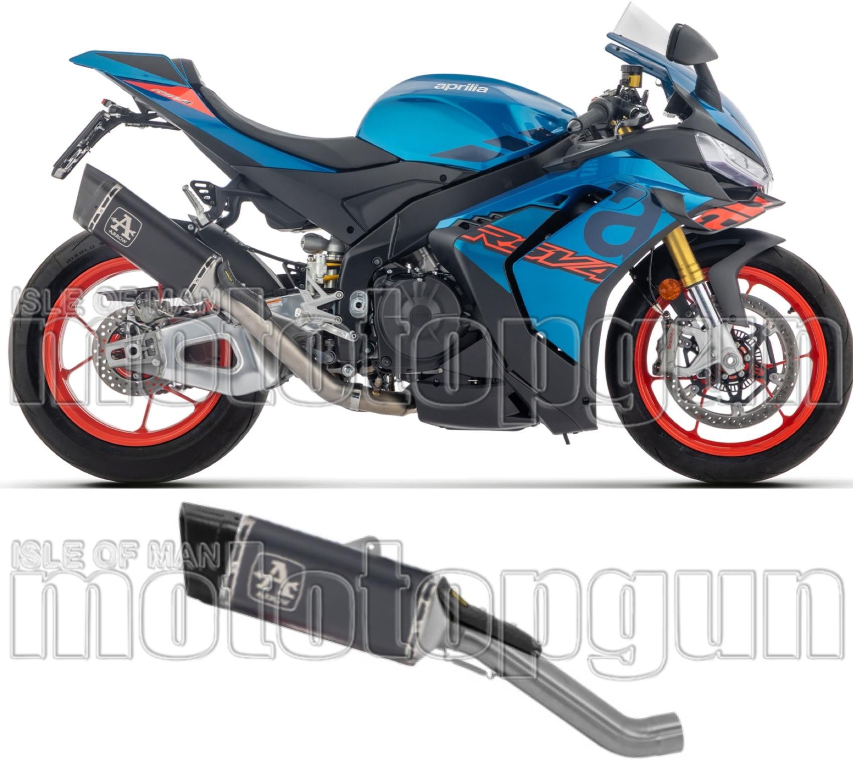 Exhaust Tip Without Sound Certification Pista Black Titanium Carby End Cap - Arrow Special Parts Compatible With Aprilia Rsv4 (2025-2026)