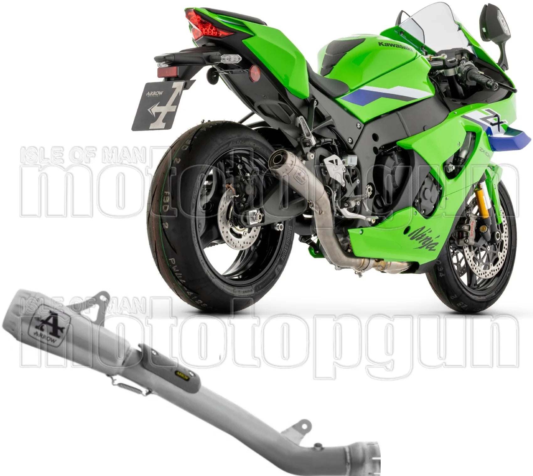 Tubo De Escape Sin Catalizador Y Sin Homologación Acústica Pro-Race Cuerpo De Titanio Y Tapa De Titanio - Arrow Special Parts Compatible Con Kawasaki Zx-10 R (2026)