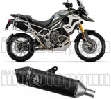 Tubo De Escape Sin Homologación Acústica Veloce Aluminio Negro Carbono - Arrow Special Parts Compatible Con Triumph Tiger 1200 (2022-2024)