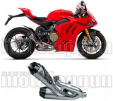 Escape Doble Sin Homologación Acústica Works Full Titanio Carbono - Arrow Special Parts Compatible Con Ducati Streetfighter V4 (2020-2024)